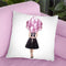 Audrey Holding Balloons, Pink Throw Pillow By Amanda Greenwood