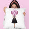 Audrey Holding Balloons, Pink Throw Pillow By Amanda Greenwood