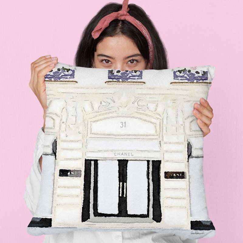 Shop Front Rue, Paris Throw Pillow By Amanda Greenwood