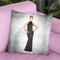 Audrey Black Evening Gown, Grunge Background Throw Pillow By Amanda Greenwood