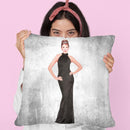 Audrey Black Evening Gown, Grunge Background Throw Pillow By Amanda Greenwood