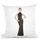 Audrey Black Evening Gown Throw Pillow By Amanda Greenwood
