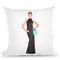 Audrey Black Evening Gown, Teal Bag Throw Pillow By Amanda Greenwood