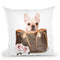Brown Shoulder Bag With Cream Frenchie Throw Pillow By Amanda Greenwood