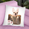 Brown Shoulder Bag With Cream Frenchie Throw Pillow By Amanda Greenwood