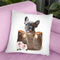 Brown Shoulder Bag With Grey Frenchie Throw Pillow By Amanda Greenwood
