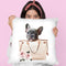 Grey/Tan Shoulder Bag With Grey Frenchie Throw Pillow By Amanda Greenwood
