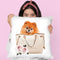 Grey/Tan Shoulder Bag With Pomeranian Throw Pillow By Amanda Greenwood