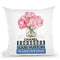 Short Book Stack With Stripe, Peony In Vase Throw Pillow By Amanda Greenwood