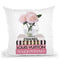 Short Pink Book Stack With Stripe, Roses In Round Vase Throw Pillow By Amanda Greenwood