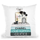 Medium Books Teal Tone, Make Up Station Throw Pillow By Amanda Greenwood