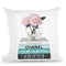 Medium Books Teal Tone, Rose In Round Vase Throw Pillow By Amanda Greenwood