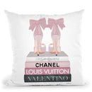 Medium Books Pink Tone, Pink Shoes Throw Pillow By Amanda Greenwood