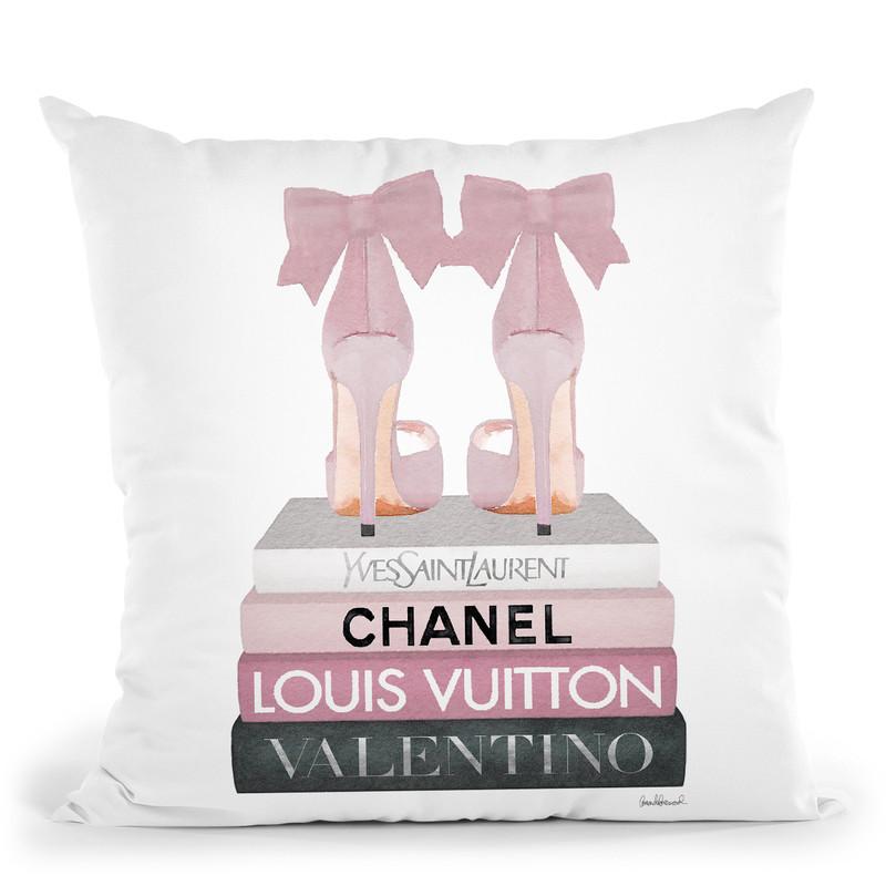Medium Books Pink Tone, Pink Shoes Throw Pillow By Amanda Greenwood