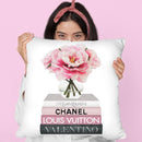 Medium Books Pink Tone, Peony In Round Vase Throw Pillow By Amanda Greenwood