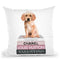 Medium Books Pink Tone, Labrador Puppy Throw Pillow By Amanda Greenwood