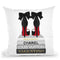 Medium Books Grey Tone, Black Shoes Red Sole Throw Pillow By Amanda Greenwood