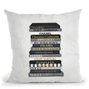 High Fashion Book Stack Black & White, Gold Font Throw Pillow By Amanda Greenwood