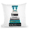 Tall Book Stack In Turquoise With Bow Shoes Throw Pillow By Amanda Greenwood