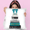 Tall Book Stack In Turquoise With Bow Shoes Throw Pillow By Amanda Greenwood