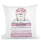 Pink Tone Books With Peony Vase, Silver Font Throw Pillow By Amanda Greenwood