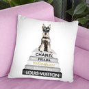 Grey Fashion Books With Mini Schnauzer Throw Pillow By Amanda Greenwood