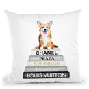 Grey Fashion Books With Corgi Throw Pillow By Amanda Greenwood