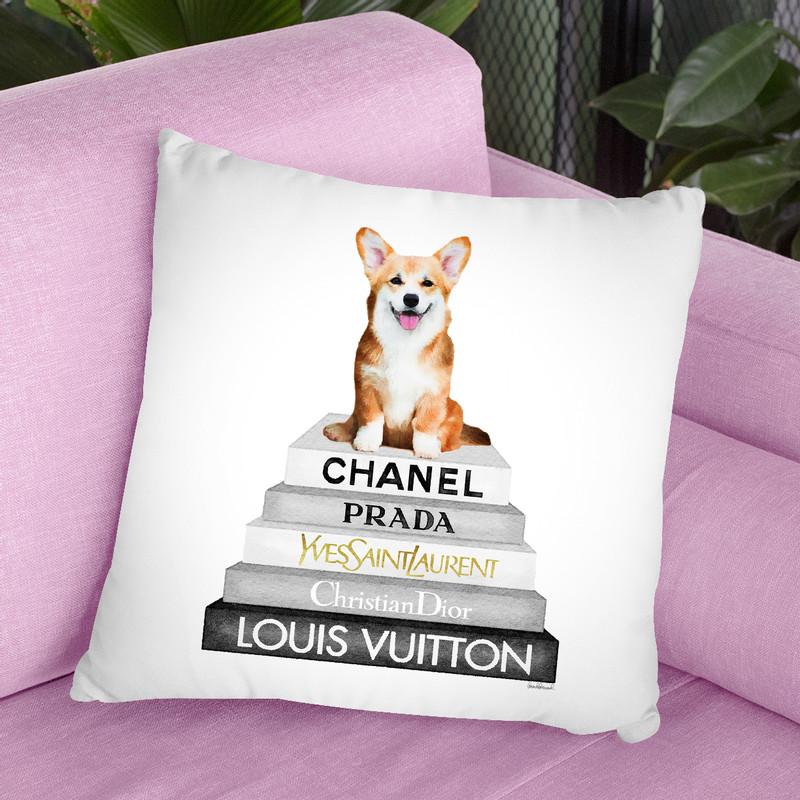 Grey Fashion Books With Corgi Throw Pillow By Amanda Greenwood