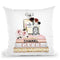 Blush & Gold Books, Make Up Set And Roses Throw Pillow By Amanda Greenwood