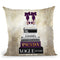 Tall Book Stack With Purple Shoes & Gold Background Throw Pillow By Amanda Greenwood