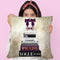Tall Book Stack With Purple Shoes & Gold Background Throw Pillow By Amanda Greenwood