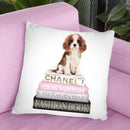 New Books Grey Blush With King Charles Puppy Throw Pillow By Amanda Greenwood