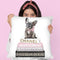New Books Grey Blush With Grey Frenchie Side Bow Throw Pillow By Amanda Greenwood