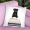New Books Grey Blush With Black Pug Throw Pillow By Amanda Greenwood