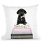 New Books Grey Blush With Black Labrador Throw Pillow By Amanda Greenwood