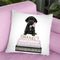 New Books Grey Blush With Black Labrador Throw Pillow By Amanda Greenwood