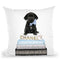 New Books Grey Blue With Black Labrador Throw Pillow By Amanda Greenwood