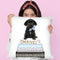New Books Grey Blue With Black Labrador Throw Pillow By Amanda Greenwood
