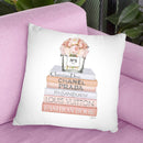 Peach Fashion Books With Peach Roses Throw Pillow By Amanda Greenwood