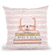 Books Medium Blush With Quilted Bag. Pink Stripes Gold Dots Throw Pillow By Amanda Greenwood