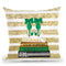 New Books Grey Emerald Green, Bow Shoes, Glitter Stripe
 Throw Pillow By Amanda Greenwood