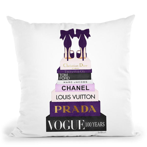 Tall Purple And Blush With Bow Shoes Throw Pillow By Amanda Greenwood