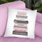 Tall Grey & Pink Fashion Books Throw Pillow By Amanda Greenwood