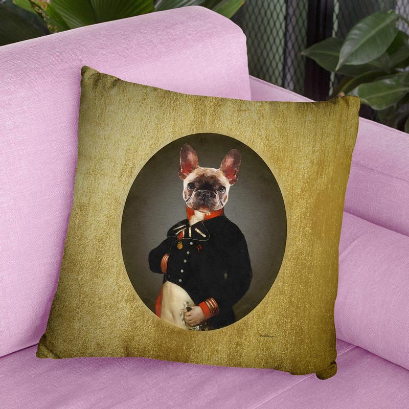 Nelson Portrait Brindle Frenchie Throw Pillow By Amanda Greenwood
