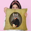 Nelson Portrait Grey Frenchie Throw Pillow By Amanda Greenwood