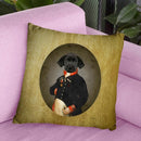 Nelson Portrait Black Lab Throw Pillow By Amanda Greenwood