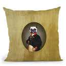 Nelson Portrait Cream Pug Throw Pillow By Amanda Greenwood