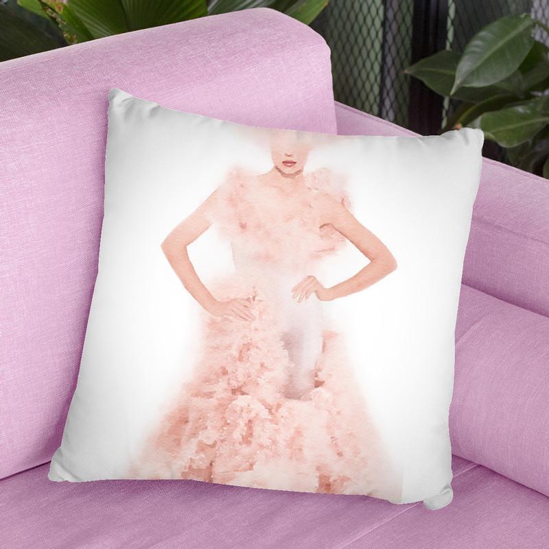 Pink Ball Gown Throw Pillow By Amanda Greenwood