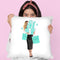Girl Overloaded, Teal And Black Pencil Throw Pillow By Amanda Greenwood