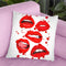 Multiple Lips Red Throw Pillow By Amanda Greenwood